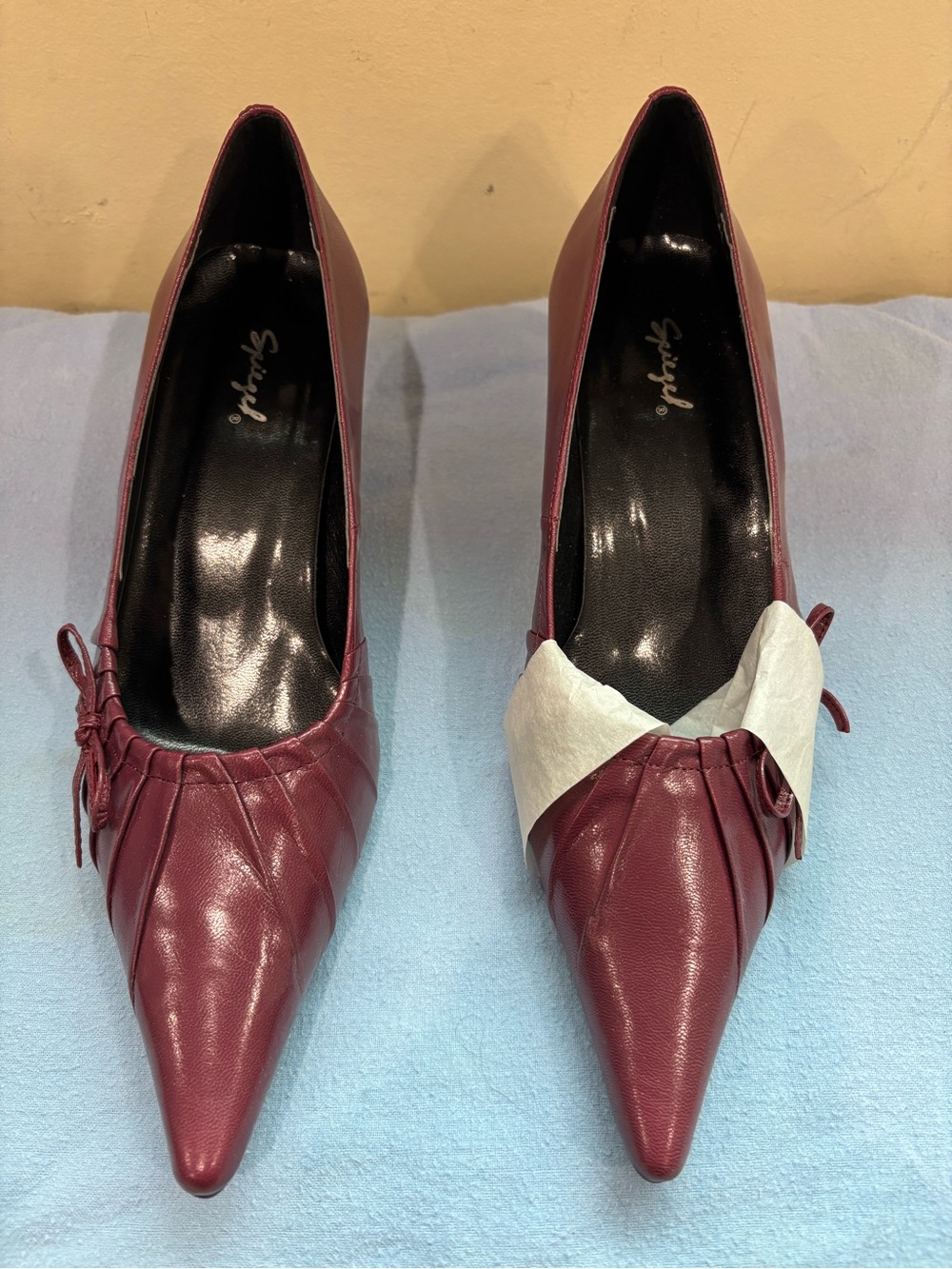 Spiegel Women's Pointed Toe Pumps in Burgundy Wine